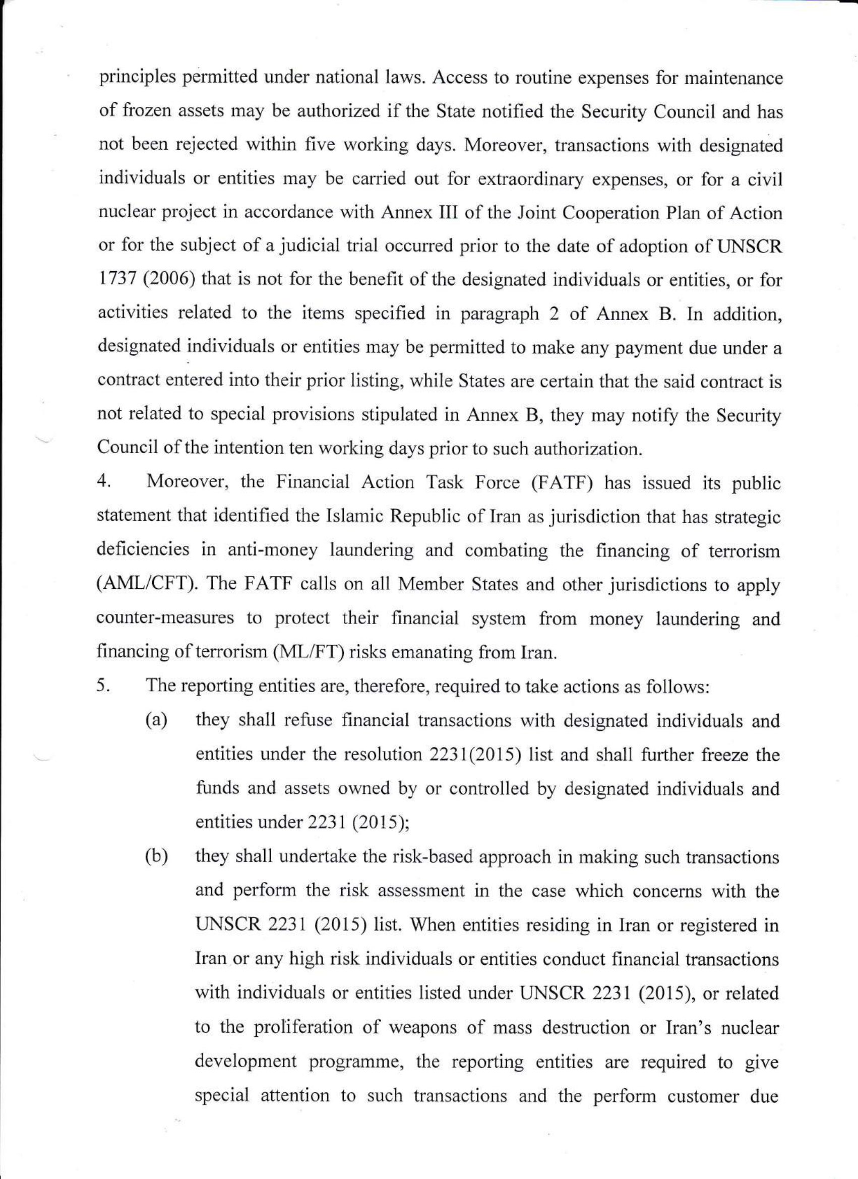 CCCT proliferation order (2 2018)