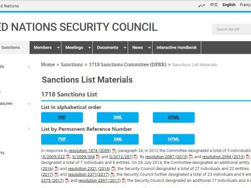 UNSCR Sanction List