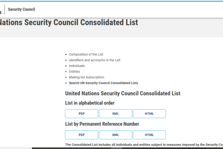 UNSCR sanction List